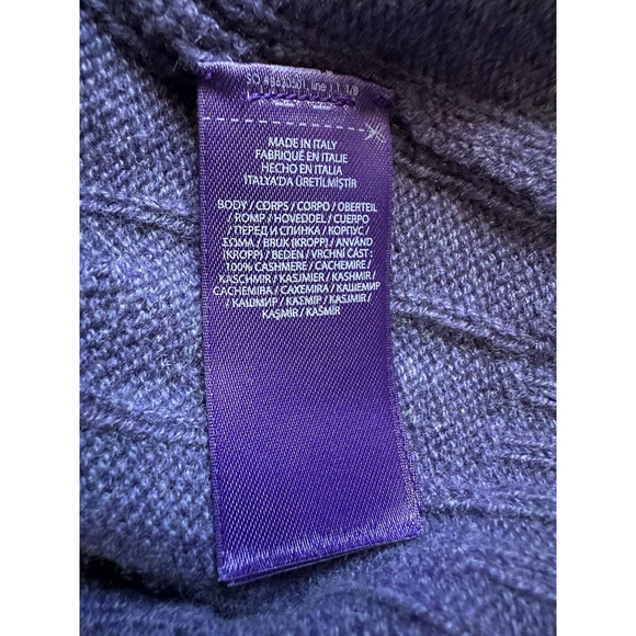 Ralph Lauren Purple Label Men's Cashmere Purple Knit Sweater Large IT NWT $995 - Picture 6 of 6